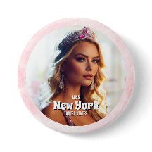 Bouton photo de pageant en marbre rose