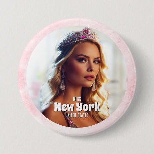 Badge Rond 7,6 Cm Bouton photo de pageant en marbre rose