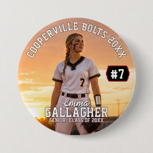 Badge Rond 7,6 Cm Bouton photo de softball personnalisé