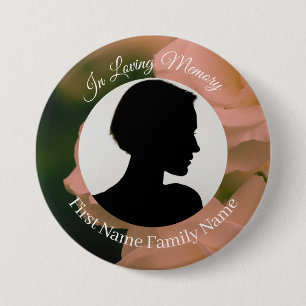 Badge Rond 7,6 Cm Bouton photo mémorial de rose rouge tendre