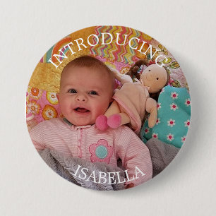 Badge Rond 7,6 Cm Bouton photo pour bébé personnalisé