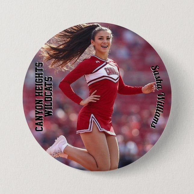 Badge Rond 7,6 Cm Bouton photo Team Spirit - Texte foncé (Devant)
