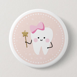 Badge Rond 7,6 Cm Bouton Pin poilu pour dent rose