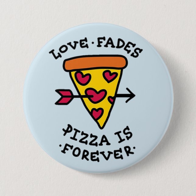 Badge Rond 7,6 Cm Bouton Pizza Love (Devant)