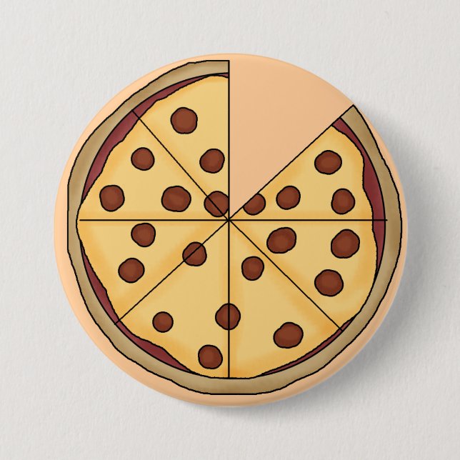 Badge Rond 7,6 Cm Bouton Pizza Pie (Devant)