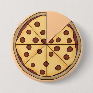 Badge Rond 7,6 Cm Bouton Pizza Pie