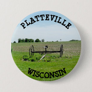 Badge Rond 7,6 Cm Bouton Platteville Wisconsin