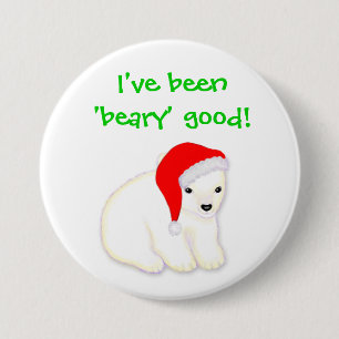 Badge Rond 7,6 Cm Bouton polaire de poire de bon Noël de Beary des