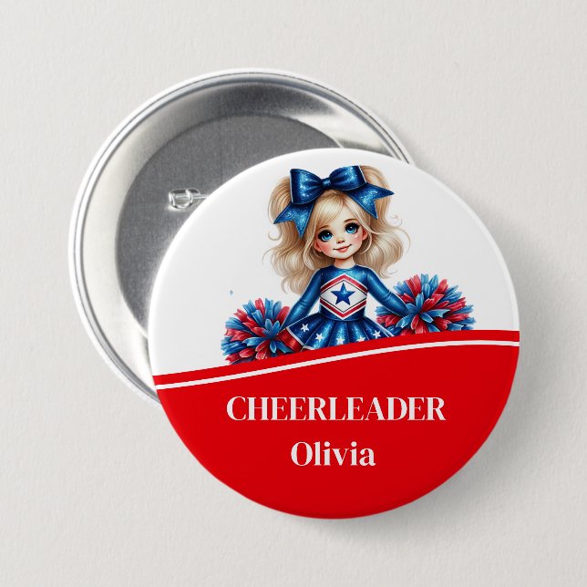 Badge Rond 7,6 Cm Bouton pom-pom girl (Devant & derrière)