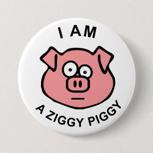 Badge Rond 7,6 Cm Bouton porcin de Ziggy