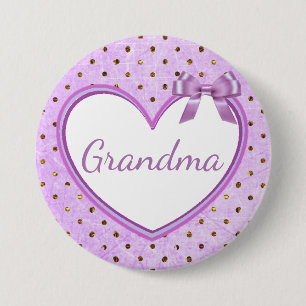 Badge Rond 7,6 Cm Bouton pourpre de baby shower de grand-maman