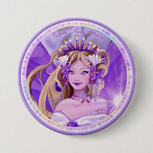 Badge Rond 7,6 Cm Bouton Purple Sun Fairy