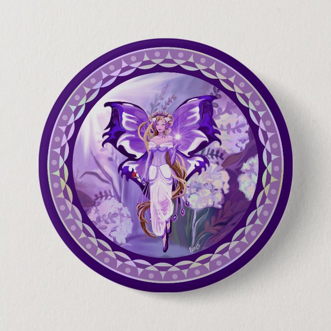 Badge Rond 7,6 Cm Bouton Purple Sun Fairy (Devant)