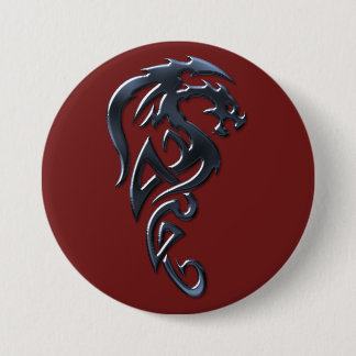 Badge Rond 7,6 Cm Bouton Rampant du dragon de Crimson