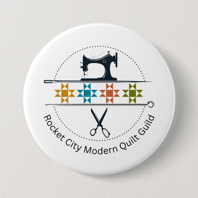 Badge Rond 7,6 Cm bouton RCMQG (Devant)