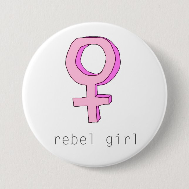 Badge Rond 7,6 Cm Bouton rebelle de fille (Devant)