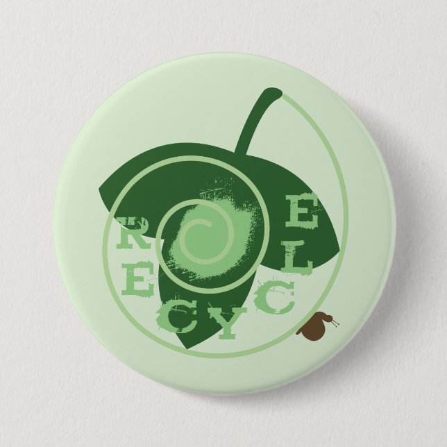 Badge Rond 7,6 Cm Bouton Recycler (Devant)