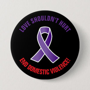 Badge Rond 7,6 Cm Bouton Réel Amour Violence Domestique