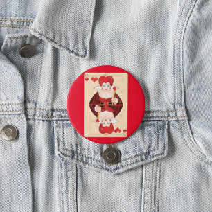 Badge Rond 7,6 Cm Bouton Reine des Coeurs