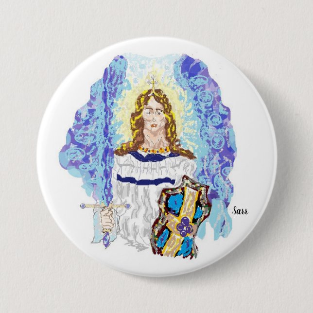 Badge Rond 7,6 Cm Bouton religieux : Archangel Micheal (Devant)