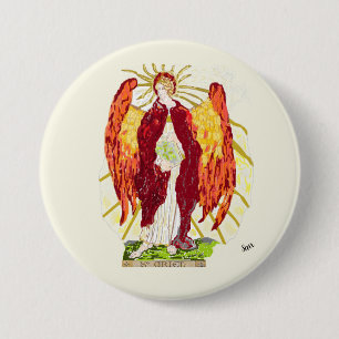 Badge Rond 7,6 Cm Bouton religieux : Archangel Uriel