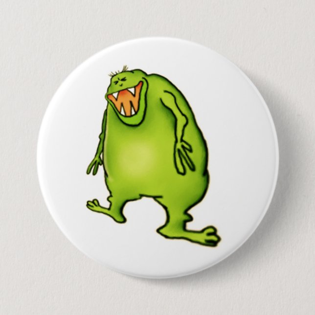 Badge Rond 7,6 Cm Bouton riant de monstre (Devant)
