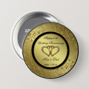 Badge Rond 7,6 Cm Bouton rond classique d'anniversaire de mariage