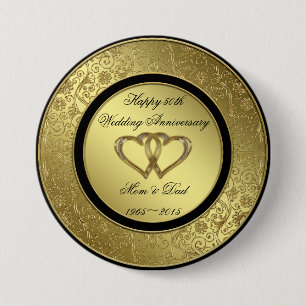 Badge Rond 7,6 Cm Bouton rond classique d'anniversaire de mariage