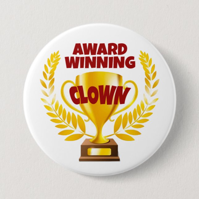 Badge Rond 7,6 Cm Bouton rond - CLOWN de GAIN de RÉCOMPENSE (Devant)