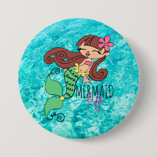 Badge Rond 7,6 Cm Bouton rond de 7,62 cm de Vie de sirène