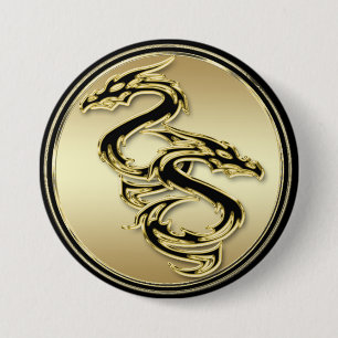 Badge Rond 7,6 Cm Bouton rond de double dragon