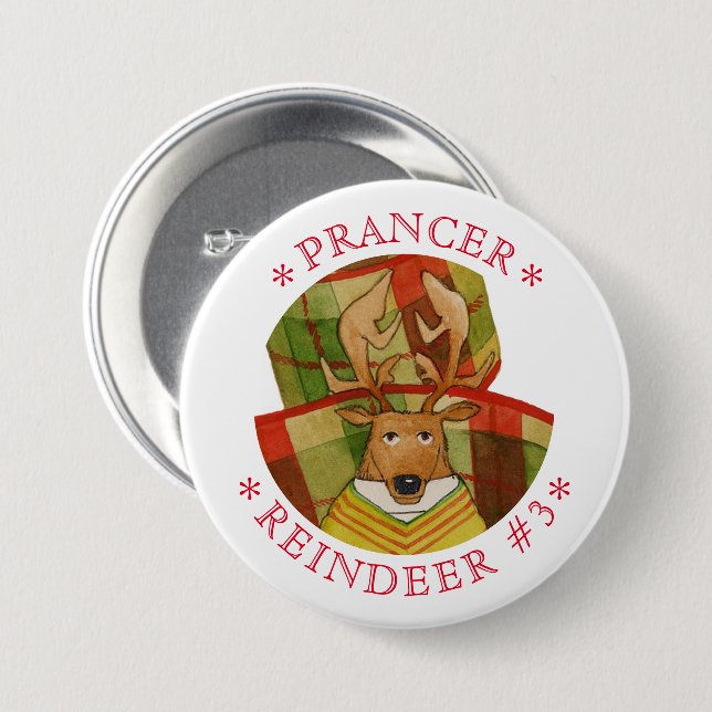 Badge Rond 7,6 Cm Bouton rond de la broche du renfleur de PRANCER (Devant & derrière)