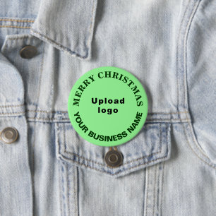 Badge Rond 7,6 Cm Bouton rond de Noël vert clair pour les entreprise
