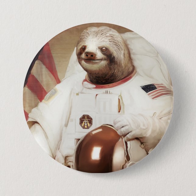 Badge Rond 7,6 Cm Bouton rond de paresse d'astronaute (Devant)