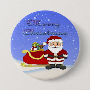 Badge Rond 7,6 Cm Bouton rond de Père Noël de Joyeux Noël