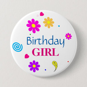 Badge Rond 7,6 Cm Bouton rond décoratif de fille d'anniversaire