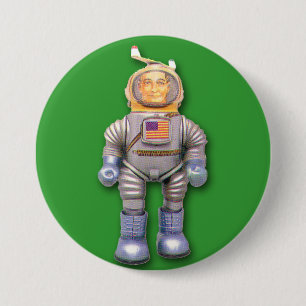 Badge Rond 7,6 Cm Bouton rond du robot astronaute américain