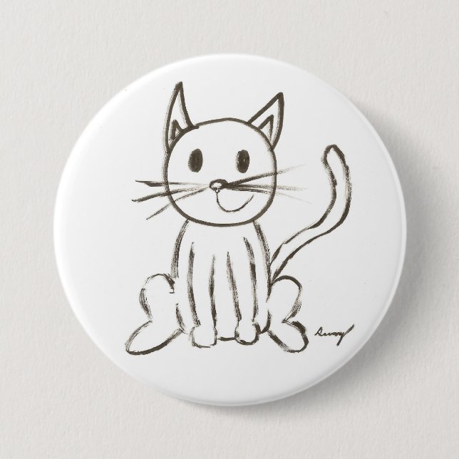 Badge Rond 7,6 Cm Bouton rond Kitty peint (Devant)
