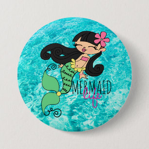Badge Rond 7,6 Cm Bouton rond Mermaid Life BH 3 pouces