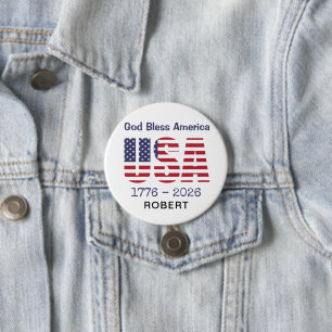 Badge Rond 7,6 Cm Bouton rond patriotique USA Dieu bénisse l'Amériqu