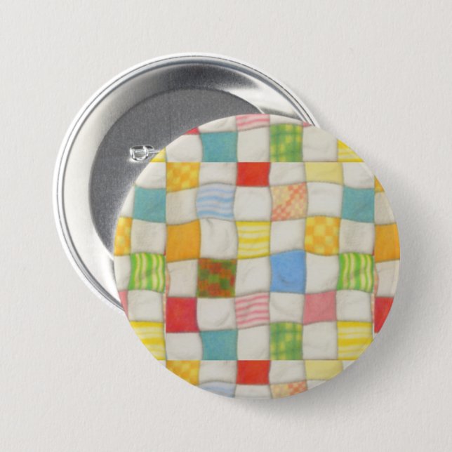 Badge Rond 7,6 Cm Bouton rond QUILT CRAZY (Devant & derrière)