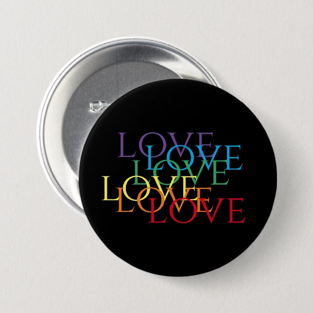 Badge Rond 7,6 Cm Bouton rond RAINBOW LOVE II (Devant & derrière)