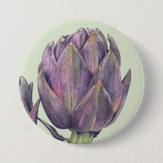 Badge Rond 7,6 Cm Bouton rond vert d'artefact pourpre