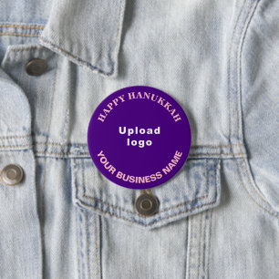 Badge Rond 7,6 Cm Bouton rond violet de l'Hanoukka Business