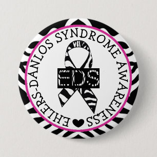 Badge Rond 7,6 Cm Bouton rose de sensibilisation au syndrome EDS Ehl