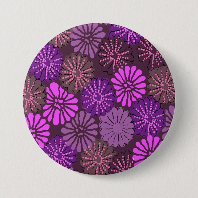 Badge Rond 7,6 Cm bouton rose japonais (Devant)