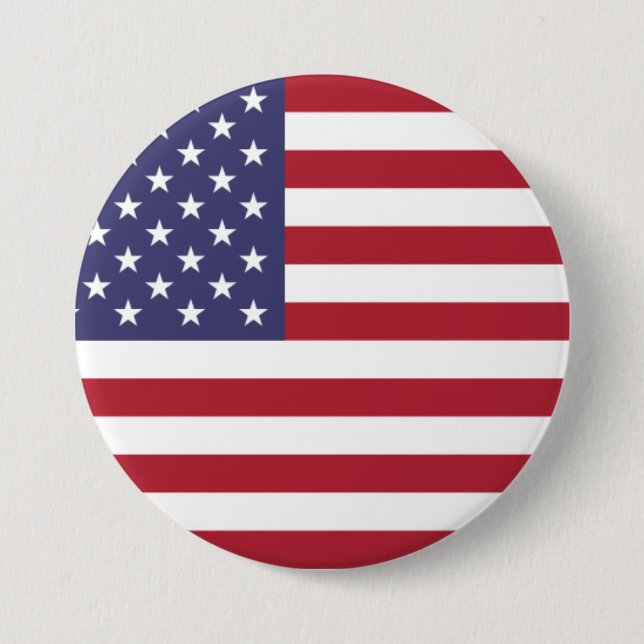 Badge Rond 7,6 Cm Bouton rouge blanc et bleu (Devant)