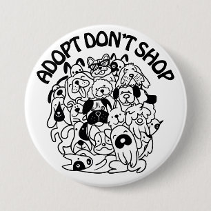 Badge Rond 7,6 Cm Bouton Secourt d'adoption de chien