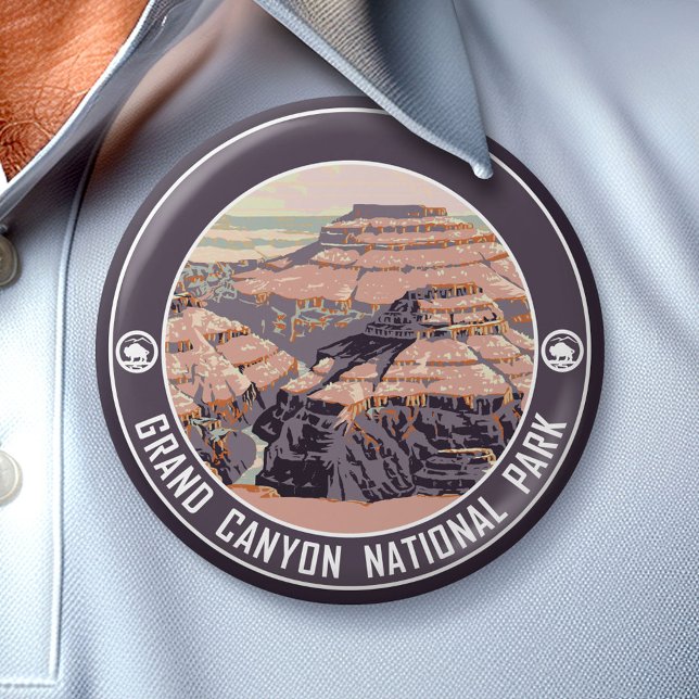 Badge Rond 7,6 Cm Bouton souvenir du parc national du Grand Canyon (National Park Button)