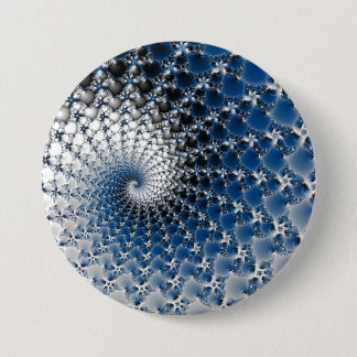 Badge Rond 7,6 Cm Bouton spirale bleue